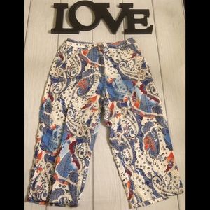 Chico's Blue & Orange Paisley Capris